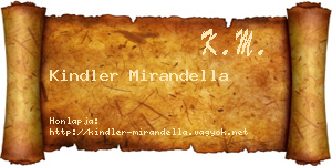 Kindler Mirandella névjegykártya